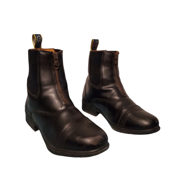 Moretta Faux Black Leather Zip Ankle Booties Boots Women's Size 6 - Picture 4 of 10